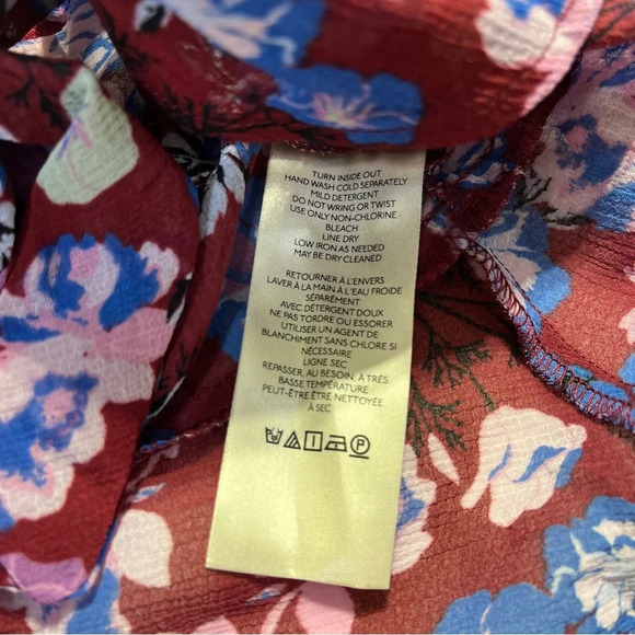 FREE PEOPLE Maybel Top Ruffled Sheer Shiraz Floral Size Small NWT - Picture 5 of 7